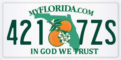 FL license plate 4217ZS