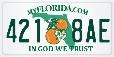 FL license plate 4218AE