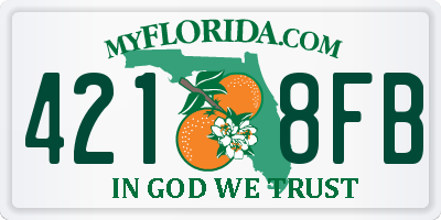 FL license plate 4218FB