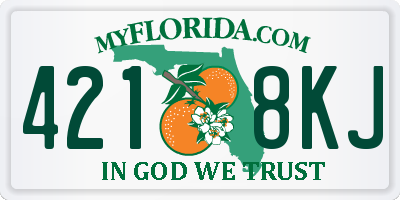 FL license plate 4218KJ