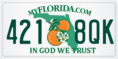 FL license plate 4218QK