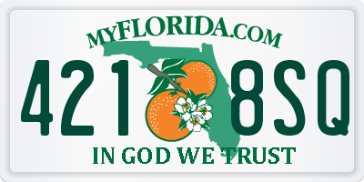 FL license plate 4218SQ