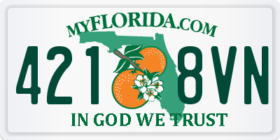 FL license plate 4218VN