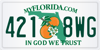 FL license plate 4218WG
