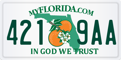 FL license plate 4219AA