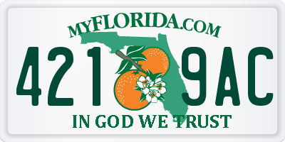 FL license plate 4219AC