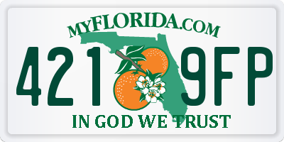 FL license plate 4219FP