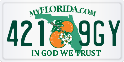 FL license plate 4219GY