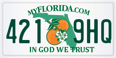 FL license plate 4219HQ
