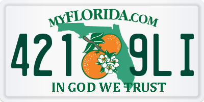 FL license plate 4219LI