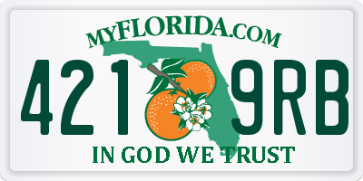 FL license plate 4219RB