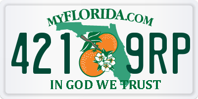FL license plate 4219RP