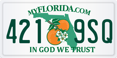 FL license plate 4219SQ