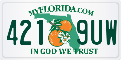 FL license plate 4219UW