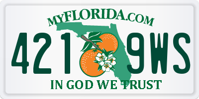 FL license plate 4219WS