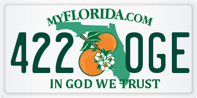 FL license plate 4220GE