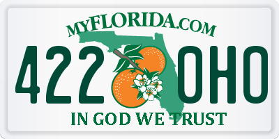 FL license plate 4220HO