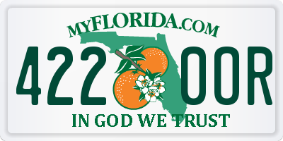 FL license plate 4220OR