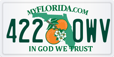 FL license plate 4220WV