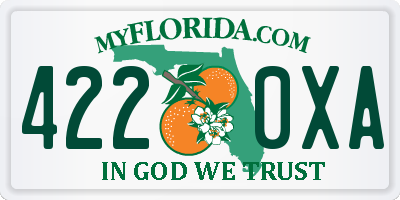 FL license plate 4220XA