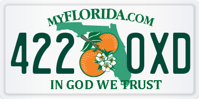 FL license plate 4220XD
