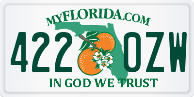 FL license plate 4220ZW