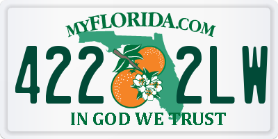 FL license plate 4222LW