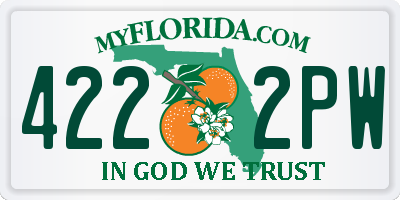 FL license plate 4222PW
