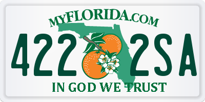 FL license plate 4222SA