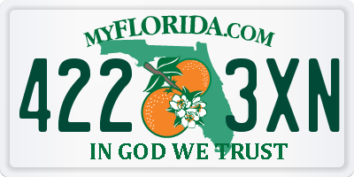 FL license plate 4223XN