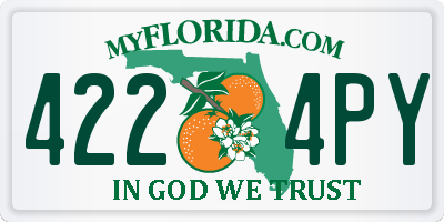 FL license plate 4224PY