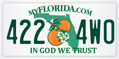 FL license plate 4224WO
