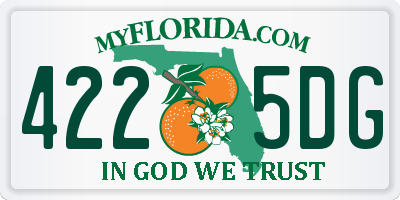 FL license plate 4225DG