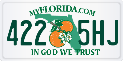 FL license plate 4225HJ