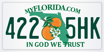 FL license plate 4225HK