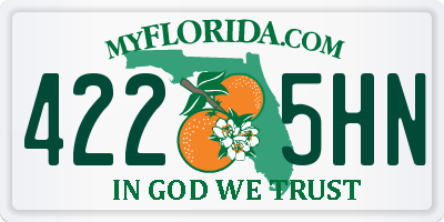 FL license plate 4225HN
