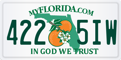 FL license plate 4225IW