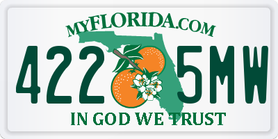 FL license plate 4225MW