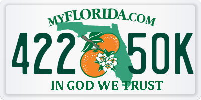 FL license plate 4225OK