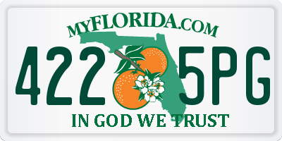 FL license plate 4225PG