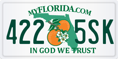 FL license plate 4225SK