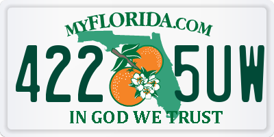 FL license plate 4225UW
