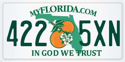 FL license plate 4225XN