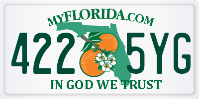 FL license plate 4225YG