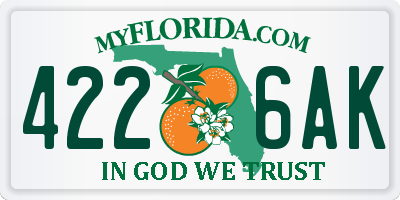 FL license plate 4226AK