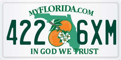 FL license plate 4226XM