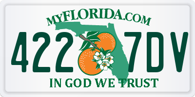 FL license plate 4227DV