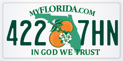 FL license plate 4227HN
