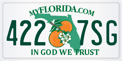FL license plate 4227SG