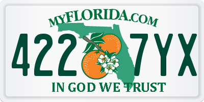 FL license plate 4227YX